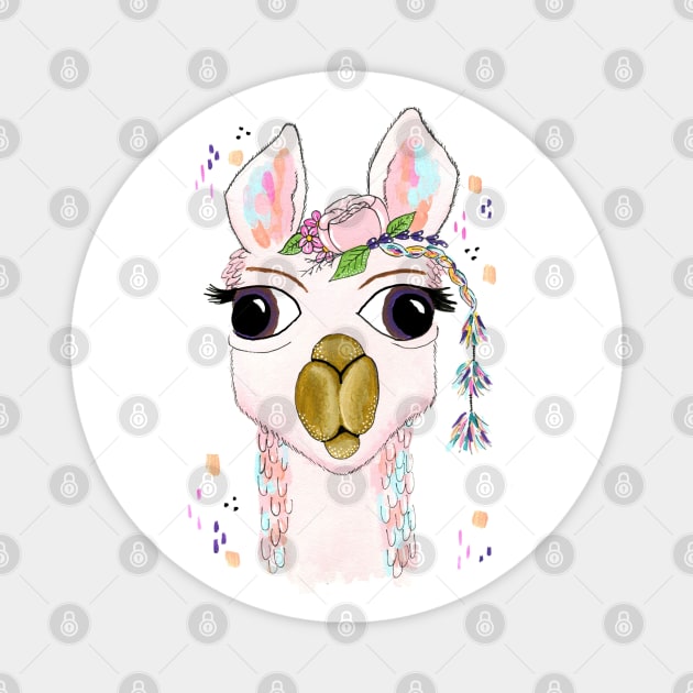 Llama Magnet by cassi-b-designs